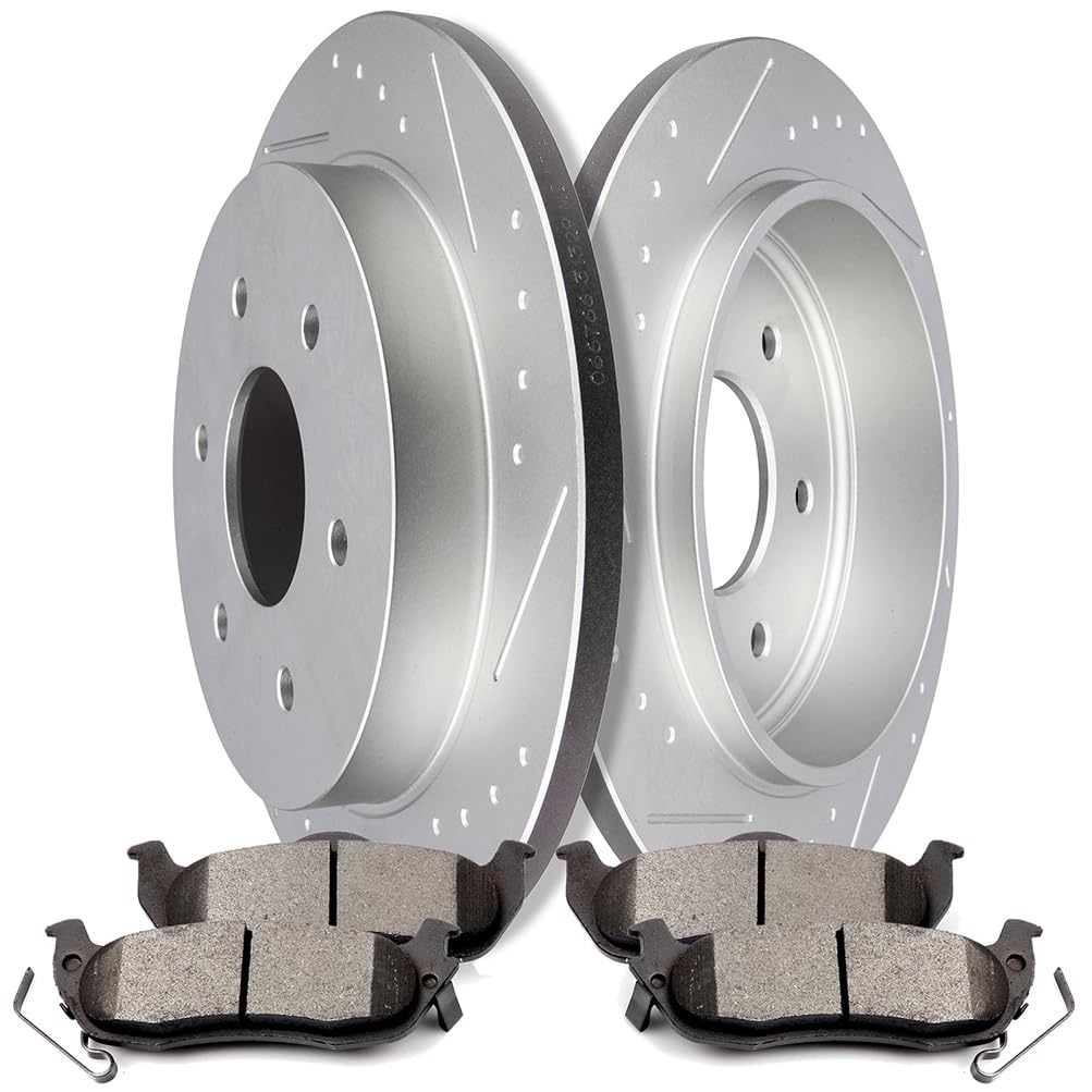 ECCPP Rear Brake Pads Rotors Kits, Brakes and Rotors fit for 2005-2015 2017 For Nissan For Armada, 2004 For Nissan For Pathfinder Armada