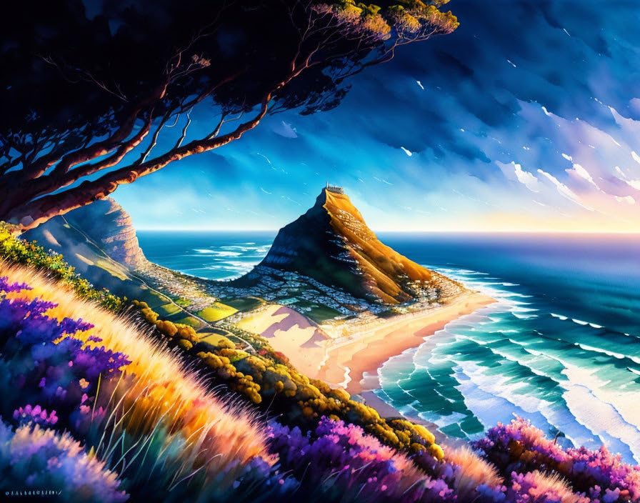 Toile murale Chapman's Peak Drive poster décoration murale 50x70