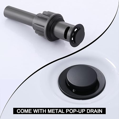 Miniatura 5 de WOWOW Grifo de baño en cascada de 3 agujeros de 8 pulgadas, grifo de lavabo de baño de dos asas, grifos de lavabo con mangueras de drenaje y