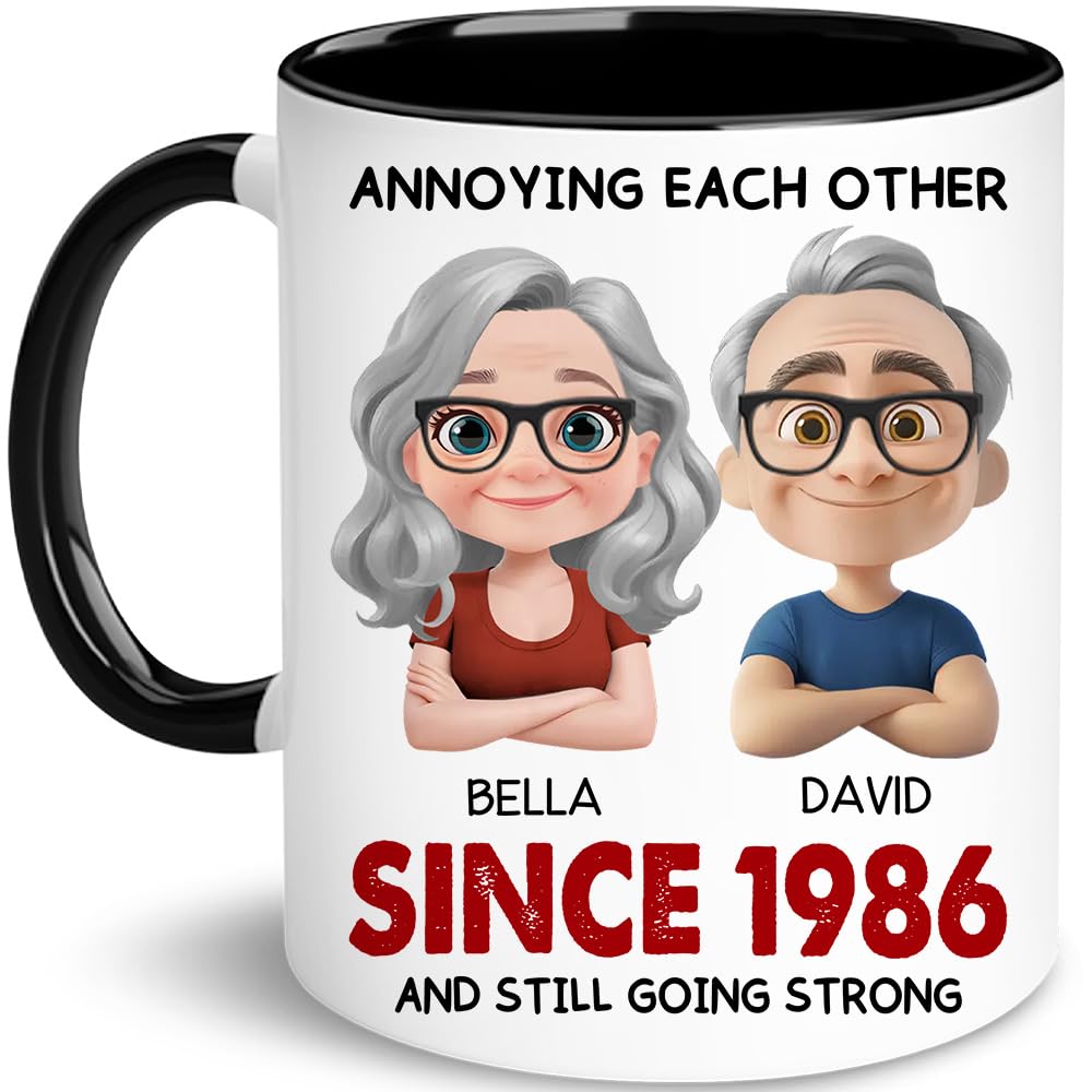 BSQUIELE Personalized Couple Coffee Mug Valentines Day Gift For Him Her Annoying Each Other Since Mug - Christmas