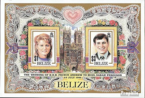 belize block84 (complete.issue.) 1986 Wedding Prince Andrew + Sarah (Stamps for collectors)