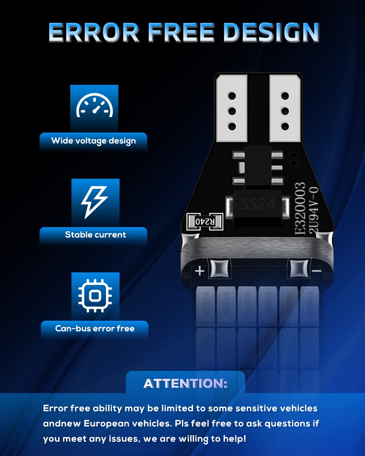 Defvnsy - Paquete de 6 - Extremadamente brillante 1220Lums Sin polaridad Canbus Sin errores 921912 W16W T15 AK-4014 45pcs Chipsets Bombillas LED para luz trasera de freno, Rojo xenón