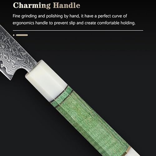 Miniatura 3 de Juego de cuchillos de cocina de Damasco de 3 piezas, cuchillos de cocina profesionales de damasco, hoja afilada de acero inoxidable de alto carbono,