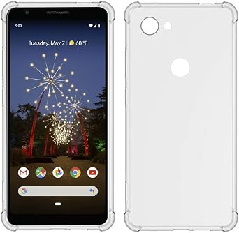 USTIYA Case for Google Pixel 3A XL Clear TPU Four Corners Protective Cover Transparent Soft