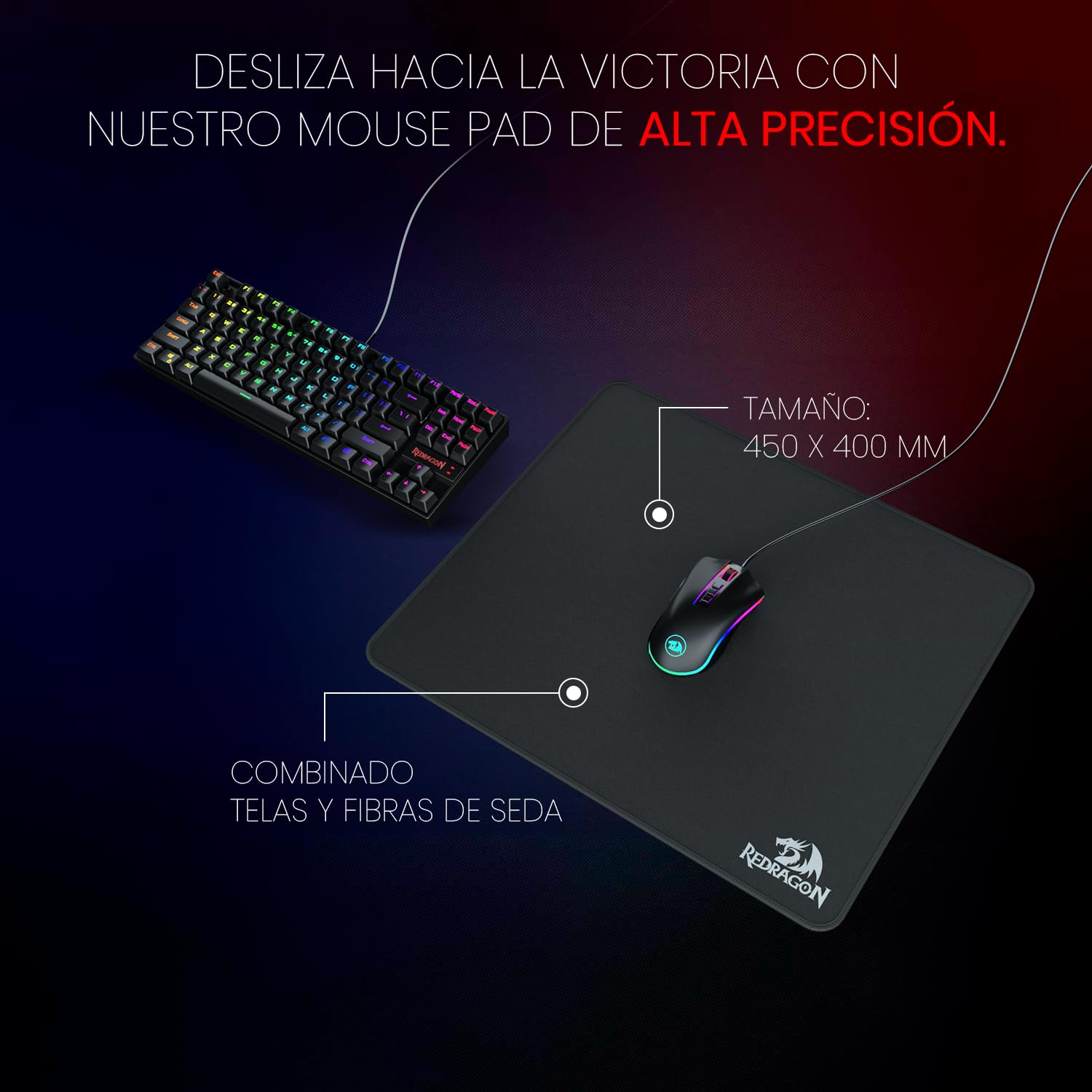 Amazon.com: Redragon Mousepad Gamer Flick L P031 450X400X4MM
