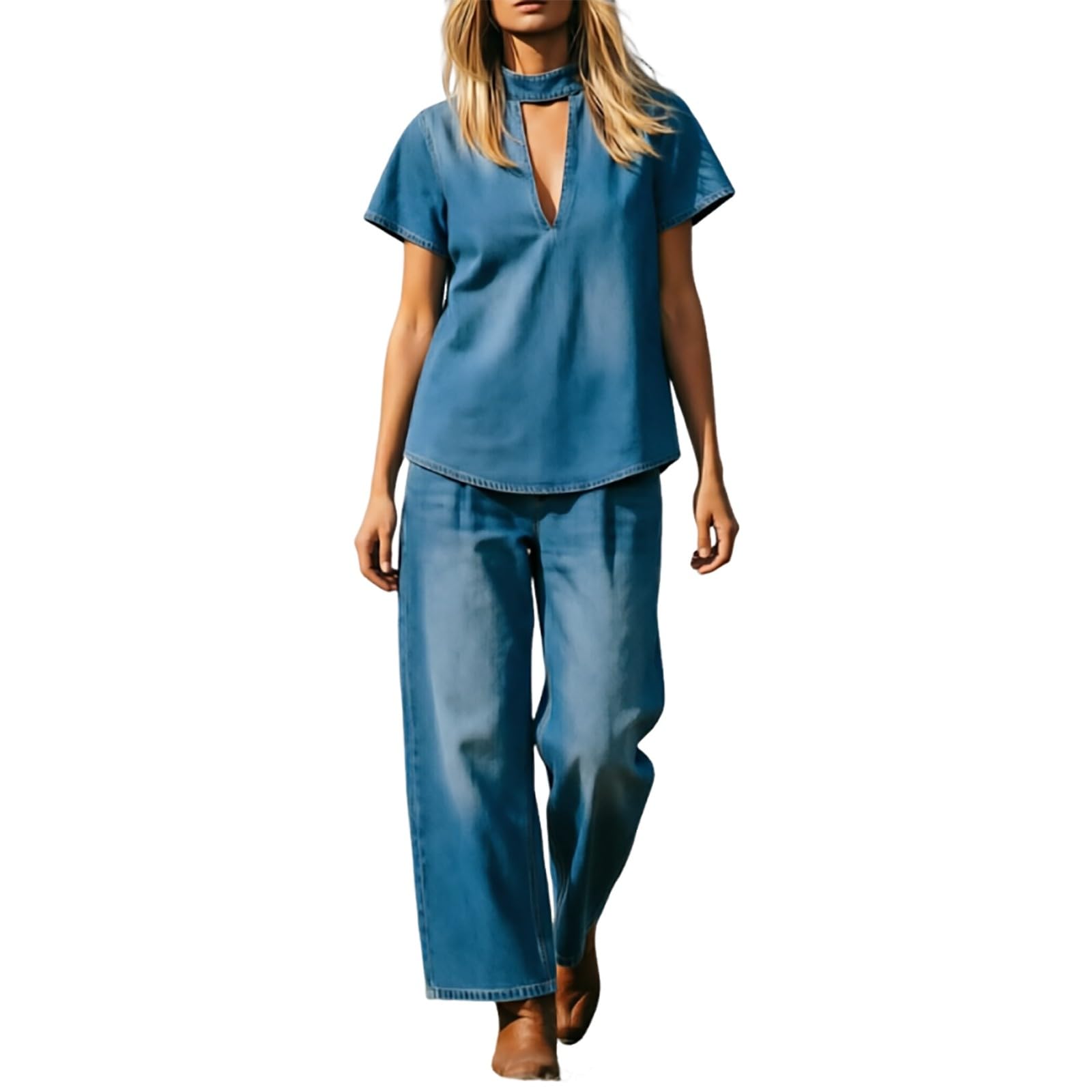 Conjunto para Mujer de Dos Piezas Casual Verano Topconjuntos Deportivos mujerAcabado Refinado