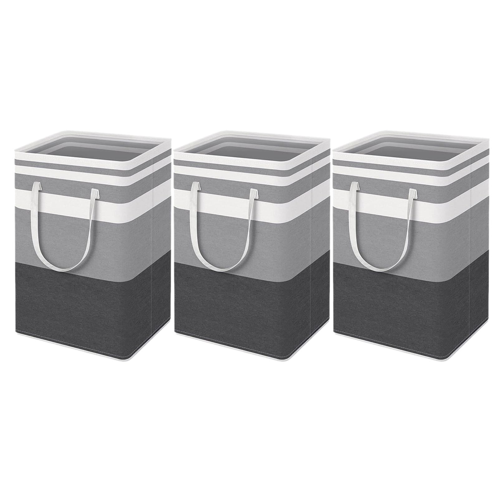 TOYANDONA Set da 3 Sacchetti da Viaggio per Biancheria Oxford, Pieghevoli con Manici, Grande Capacità, Design a Righe Moderne, per Dormitori e Viaggi
