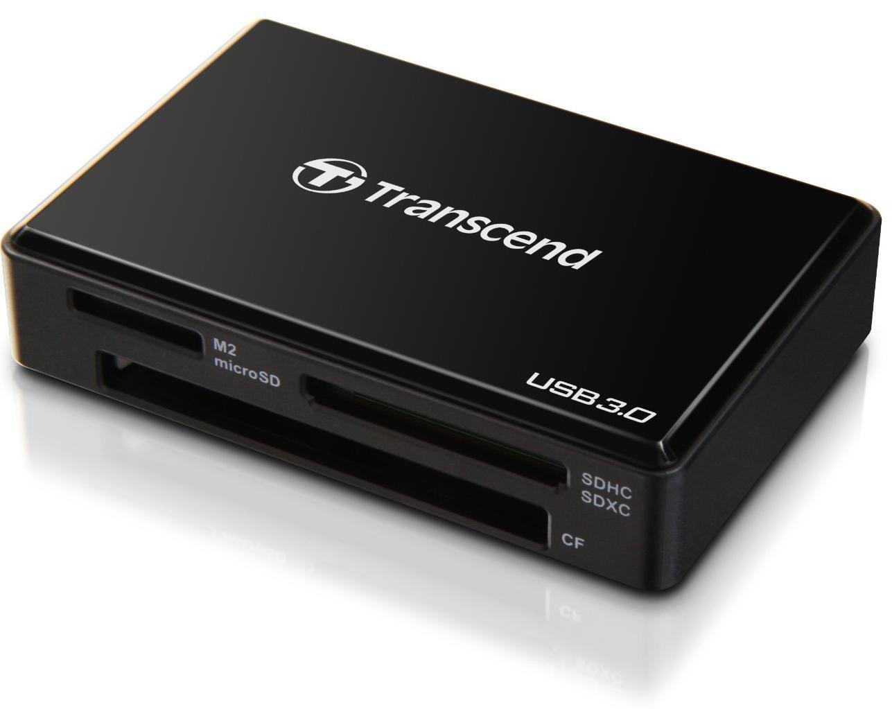 Transcend USB 3.0 Super Speed Multi-Card Reader for SD/SDHC/SDXC/MS/CF Cards (TS-RDF8K),Black