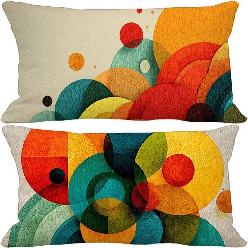 Coussin canapé orange 40x80 cm lot de 2 imperméable moderne pour jardin