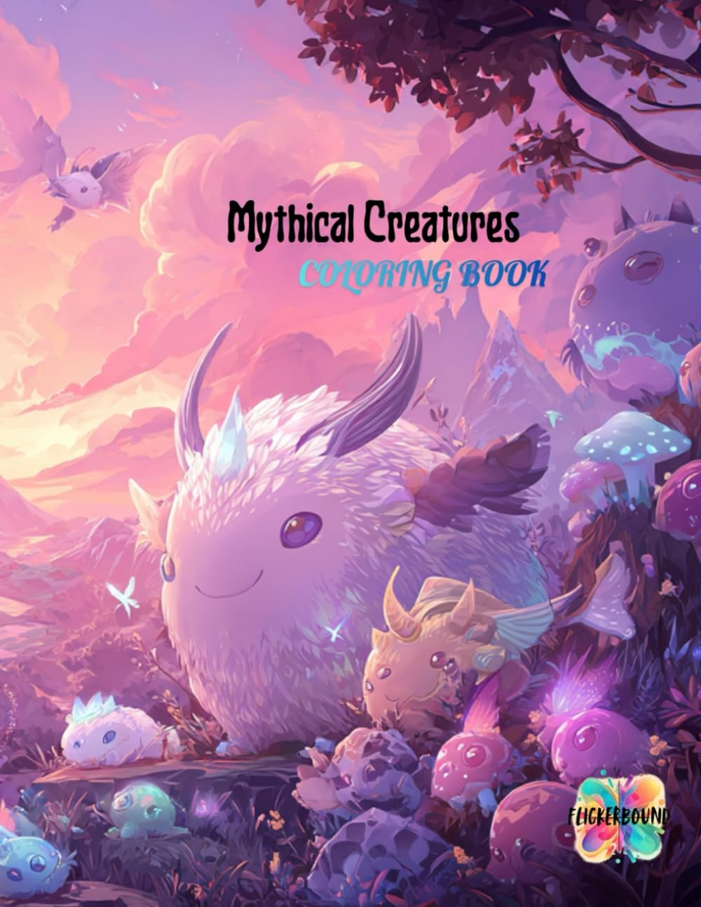 Mythical Animals Coloring Book with Original Fantasy Creatures: 50 Relaxing Coloring Pages with Gentle, One-of-a-Kind Imaginative Creatures