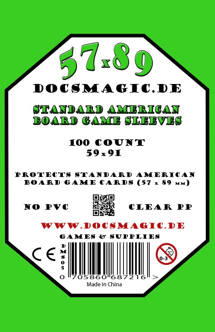 docsmagic.de 1000 standardowych amerykańskich rękawów do gry na desce 57 x 89 rozmiar US 59 x 91
