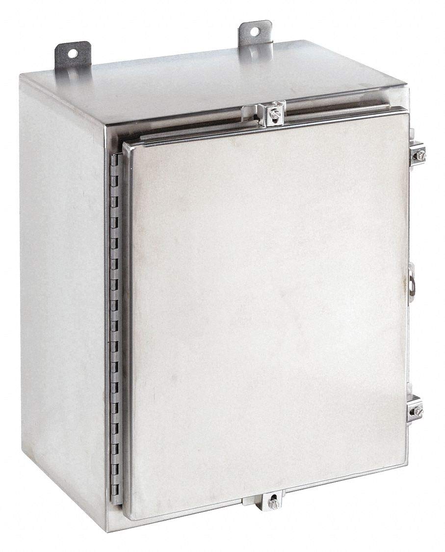 Wiegmann SSN4201610 SSN4-Series NEMA 4X Single Door Wallmount Enclosure, 304 Stainless Steel, 20