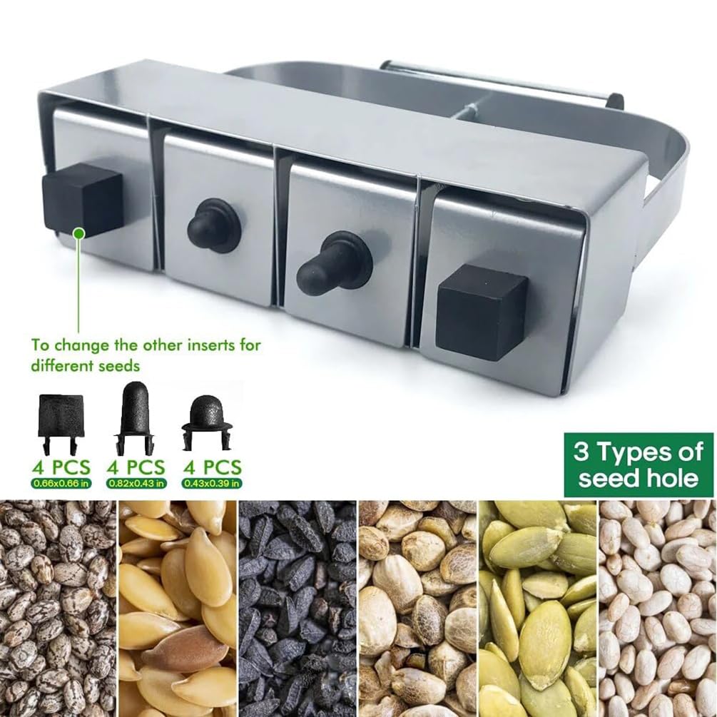 Juego de herramientas ergonómicas manuales para bloquear el suelo, fabricante de plántulas de 4 rejillas, equipo de jardinería reutilizable para trasplantar plántulas, agarre antideslizante para un