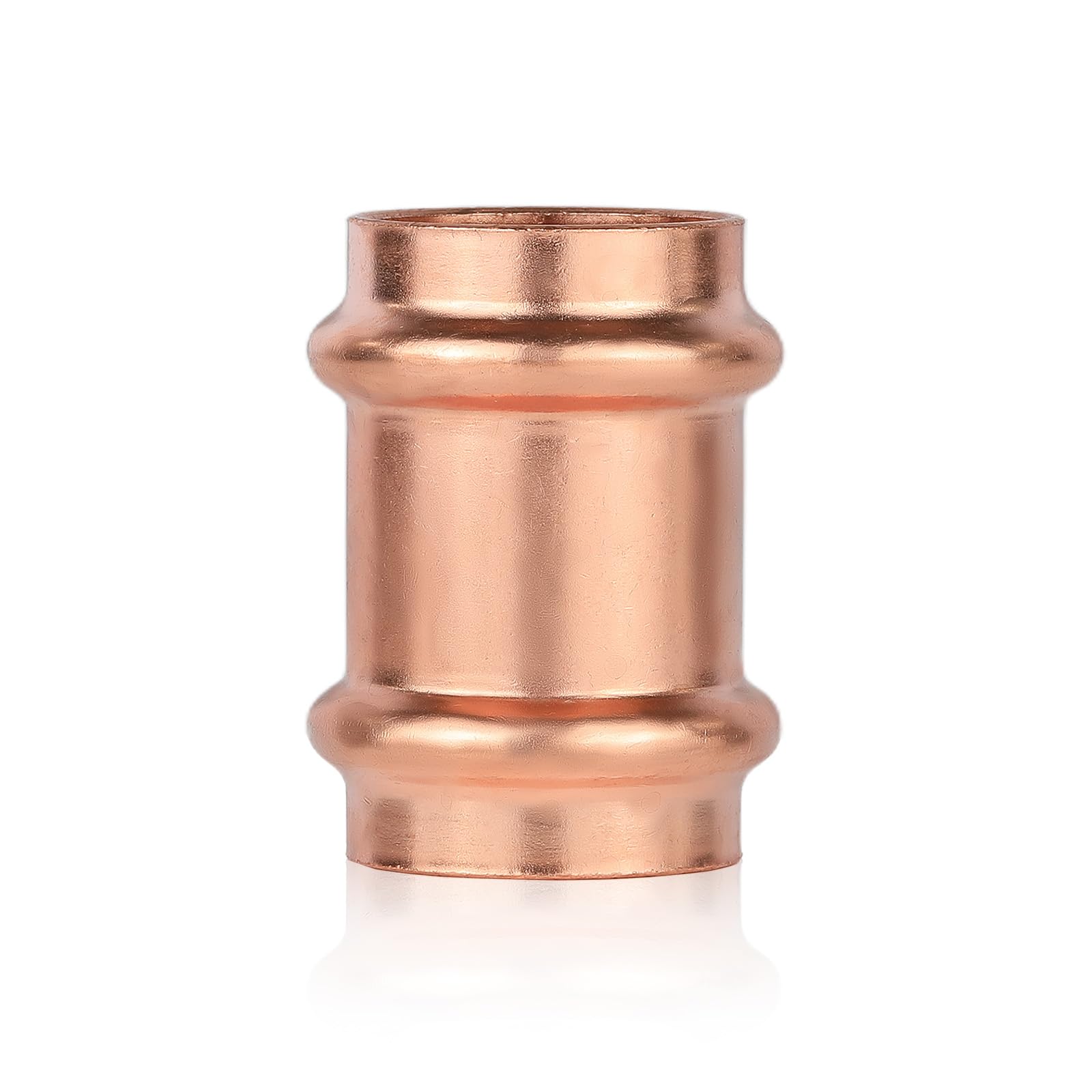 1 Pack EFIELD 1-1/4'' x 1-1/4'' Copper Press Fit Coupling Fittings Without Stop For Copper Tube Connection, Pro Pack (1-1/4 inch),(PRESS130)