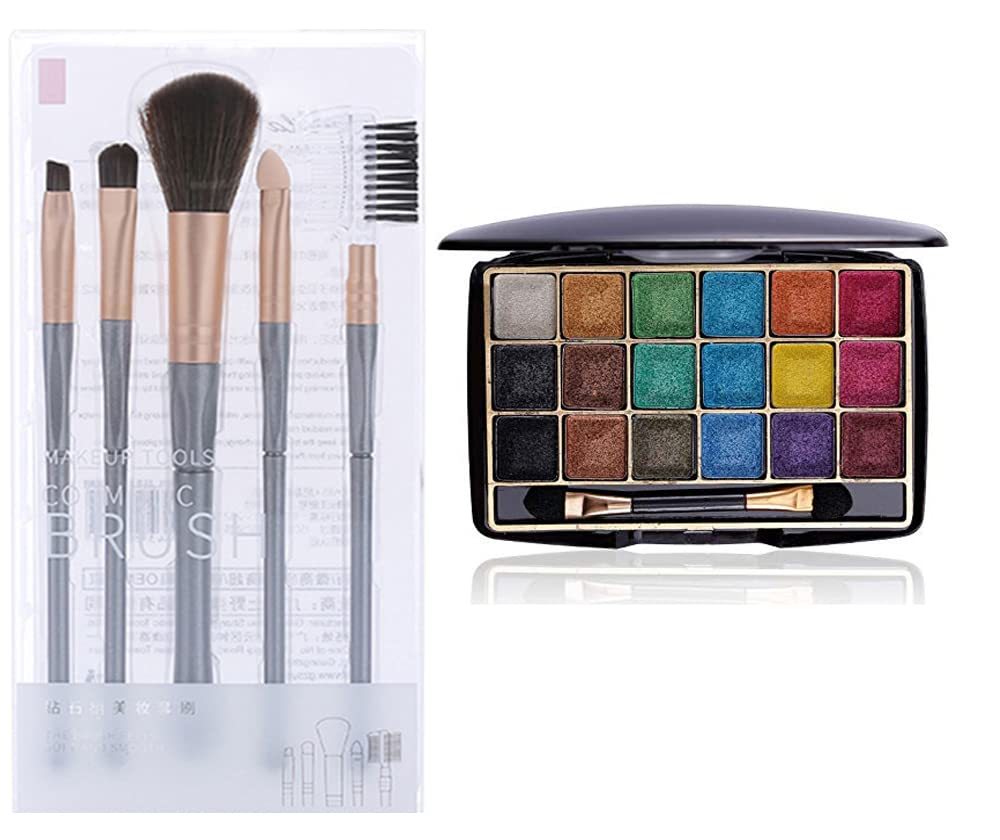 Calitate 18 Colors Eyeshadow Palette Matte Rainbow Shimmer High Pigmentation Eye Shadow Waterproof Long Lasting Colorful Makeup With 5pcs Makeup Brushes Set