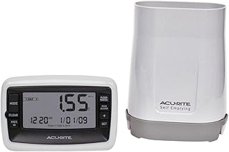 AcuRite Wireless Self-Emptying Digital Rain Gauge (00899), Multicolor