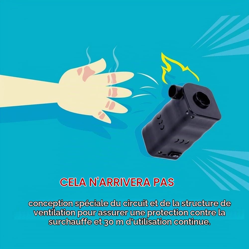 Woowind Pompe à air électrique pour gonflables, Pompe à Matelas pneumatique sans Fil 12V pour flotteurs de Piscine, Anneaux de Natation, alimenté par Batterie avec Adaptateur de Voiture-Noir
