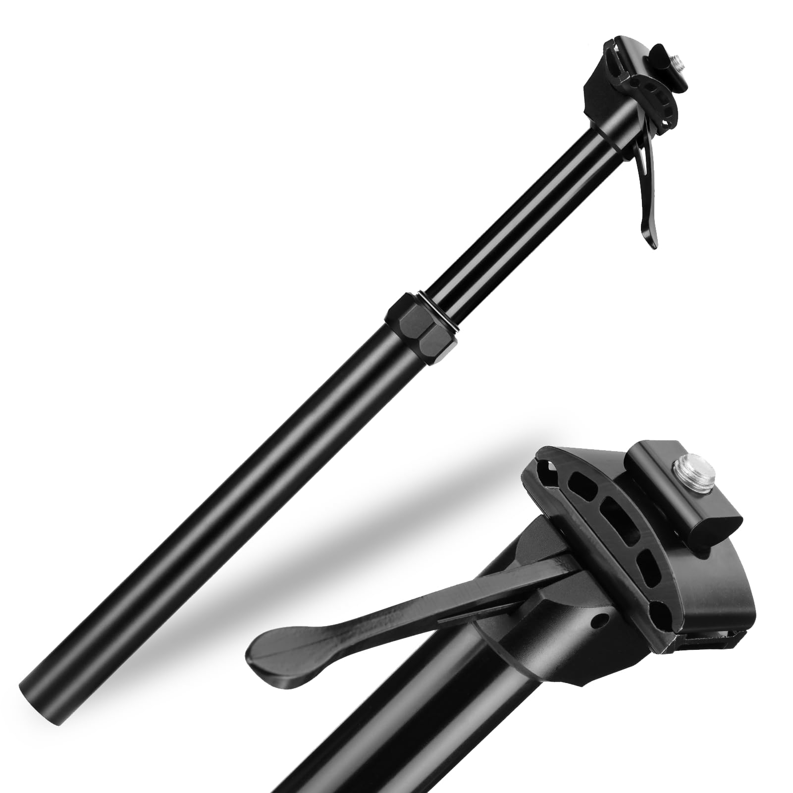 Mountain Bike Seat Post,30.9/31.6*380/445mm,Cable-Less Hydraulic Manual Control Dropper Aluminum Alloy Seatpost for MTB/E-Bike/ BMX/Road Bike