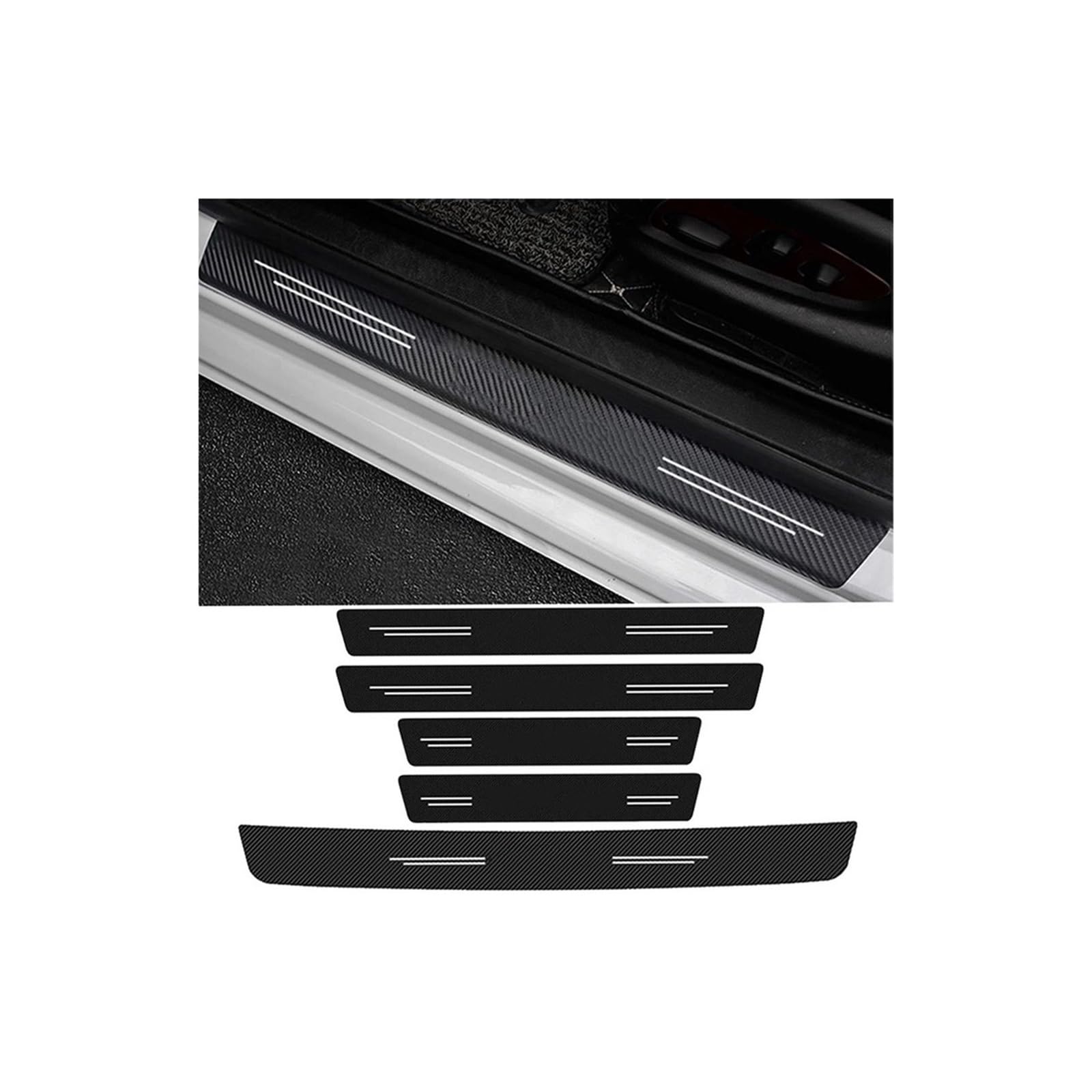 Car Door Threshold Sill Protective Stickers Rear Trunk Bumper Decals for Mazda MX-5 MX5 2021 2020 2019 2018 2017 2016 2015 IENQBVL(5pcs)
