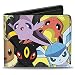 Buckle-Down Men's Wallet Eevee Evolution Pokamon Close-up Stacked + Pokamon Accessory, -Multi, One Size