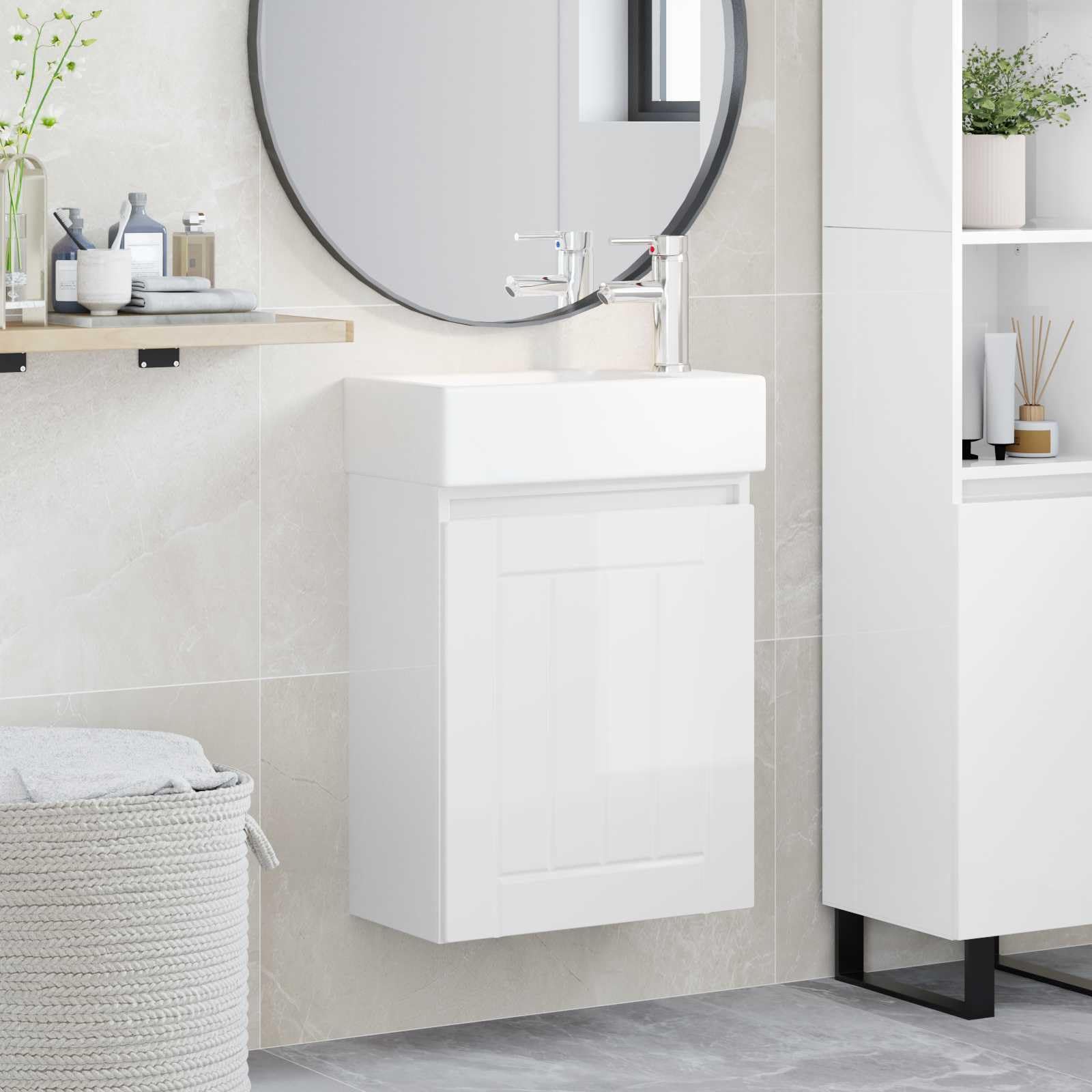 Módulo de baño con grifería Brillante, Tocadores de baño, 20.51 kg-889495