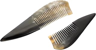 ARTIBETTER 2 Pcs Cabelo Pentes Alça Escova De Massagem de Cabelo Pentes de Chifre de Boi Pentes de Massagem No Couro Cabeludo Cabelo para Mulheres Dos Homens (Padrão Aleatório)