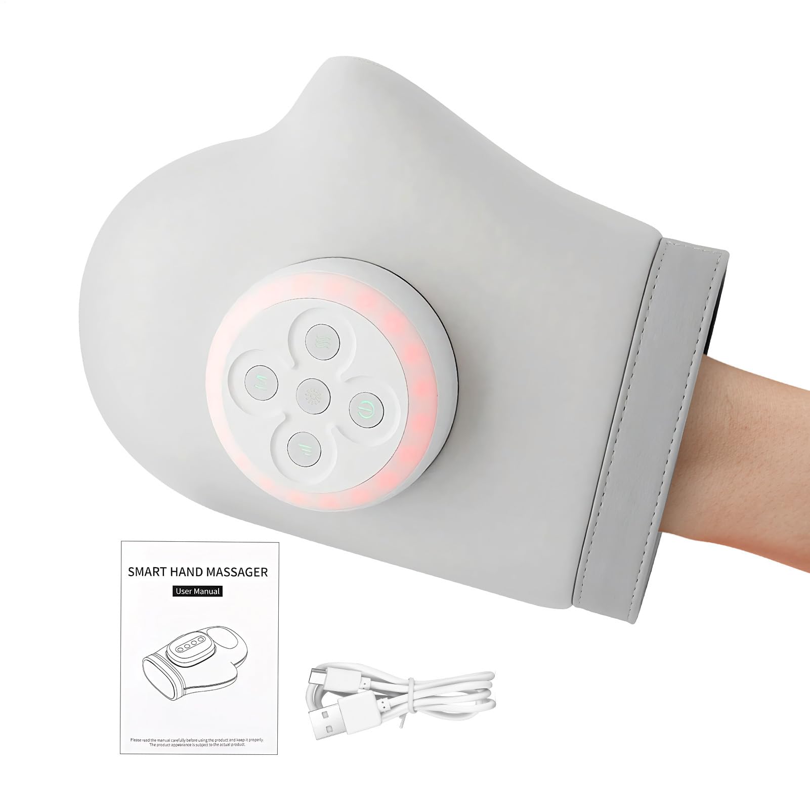 Masajeador de Manos con Calor y Compresión Máquina de Masaje Portátil y | Masajeador Eléctrico para Muñeca para Viajeros Jugadores Familia Amigos Estudiantes Adultos Hombres Mujeres Hoga