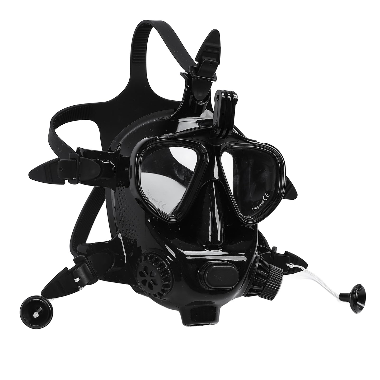 Jiawu Mini Cilindro de Buceo Portátil de 1 L con Gafas de Buceo de Cara Completa, Máscara de Snorkel de Visión Amplia de 180° con Soporte para Cámara, Tubo de Respiración Giratorio de 360° para
