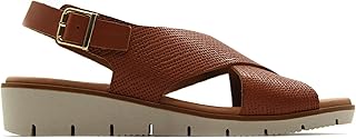 Sandalia de pala,casual,cuña,suela blanca de goma,planta de gel,hebilla,color liso,tiras cruzadas, para: Mujer