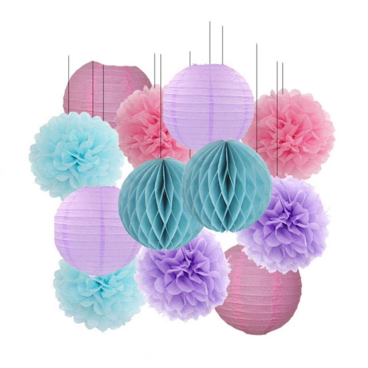 Imprezowy różowy beżowy biały zestaw okrągła latarnia papier DIY do dekoracji ślubnej