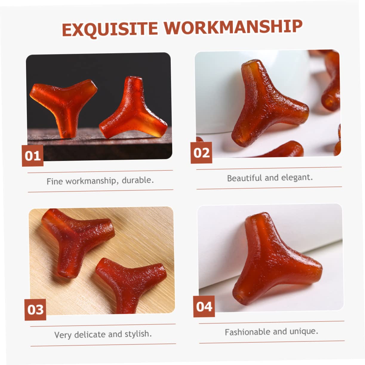 HOMSFOU 4 Pezzi Perline Agata per Braccialetti e Gioielli Fai da Te Perline Distanziatrici Naturale Design Facile da Usare per Creazioni Artigianali
