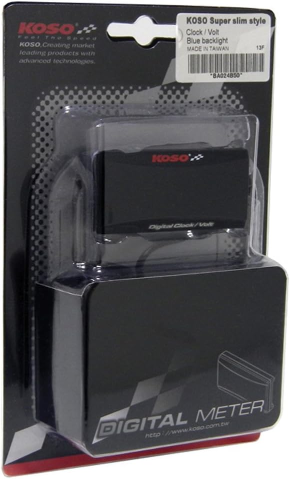Koso BA024B50 Super Slim Style Clock and Volt Meter