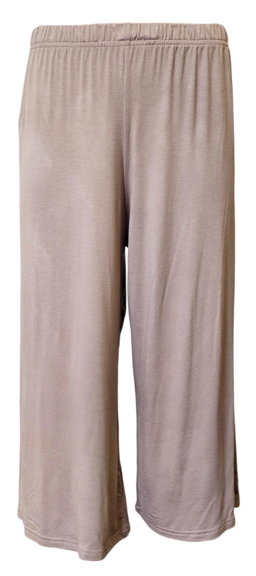 Sxme Might Say Women's Mocha Plain Wide Leg Flared Fit 3/4 Palazzo Trousers Culottes New Pants (Xxxl (24-26), )