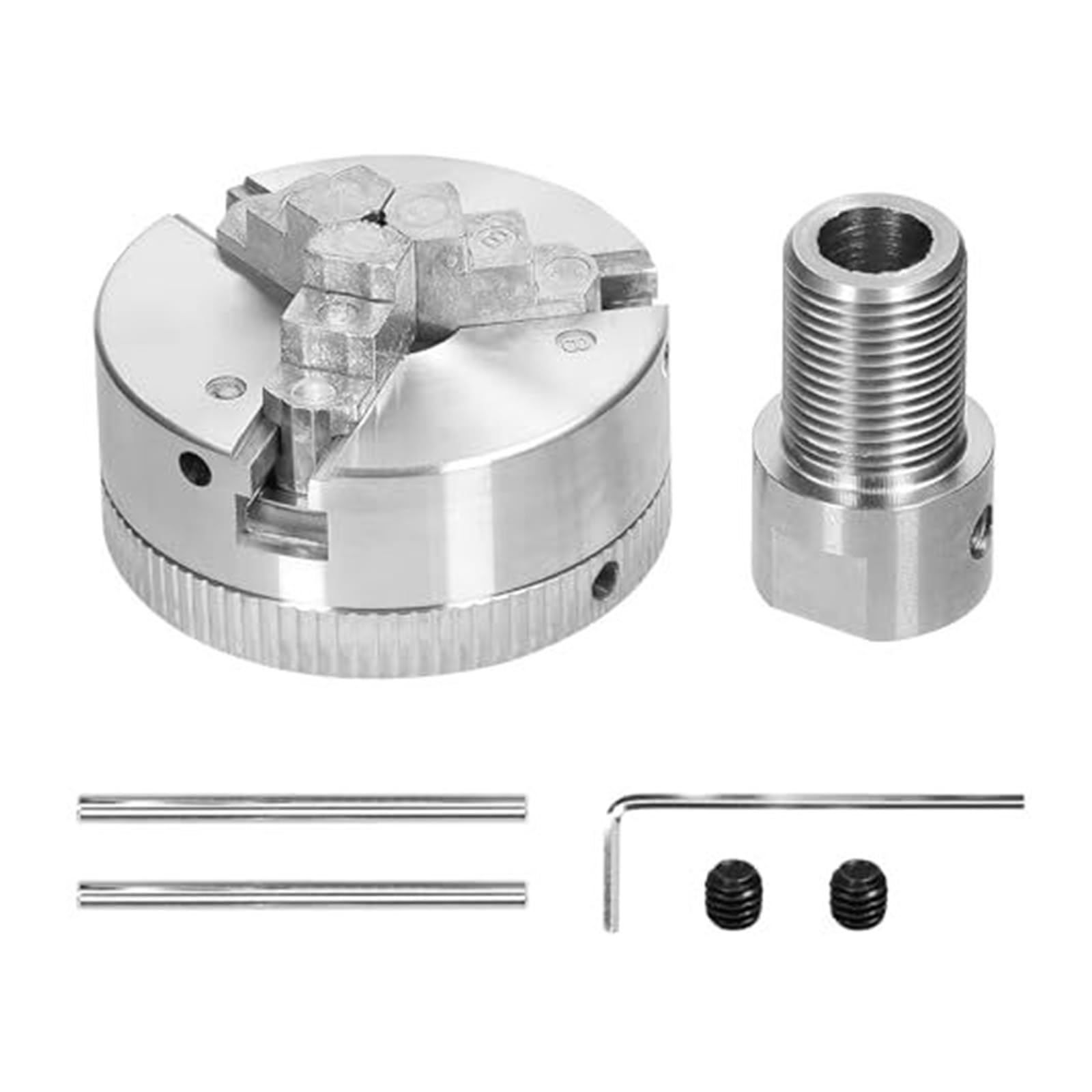 Lathe Chuck with 3 Jaws 4 Manual Self Centering Mounting Bolt for Grinding, Milling, Turning Machines (3(3 jaws-8mm)