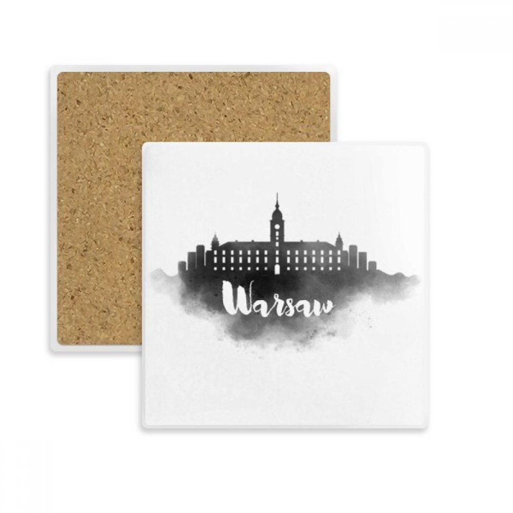Dessous de verre Varsovie en pierre absorbante pour tasse et mug x2