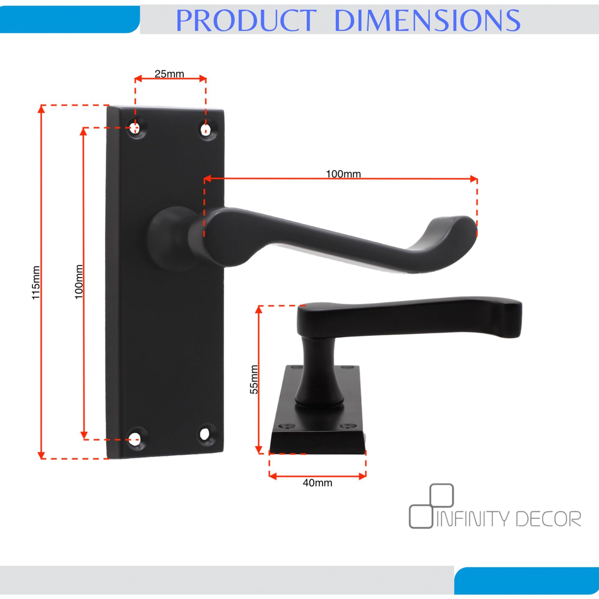 Infinity Handle Lever Door Handles Infinity Decor Matt Black Victorian Scroll ...