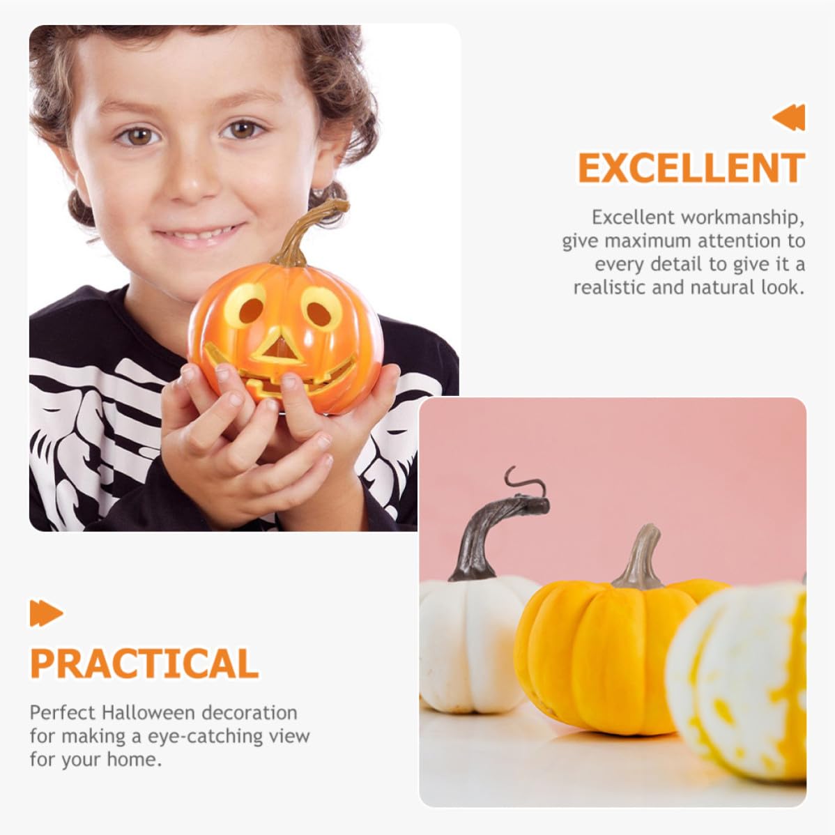 OSALADI 120 Pezzi Manico di Zucca Decorativo in Plastica Realistico e Vivido per Addobbi di Halloween e Festa del Ringraziamento, per Decorazioni Autunnali e Fai-da-te
