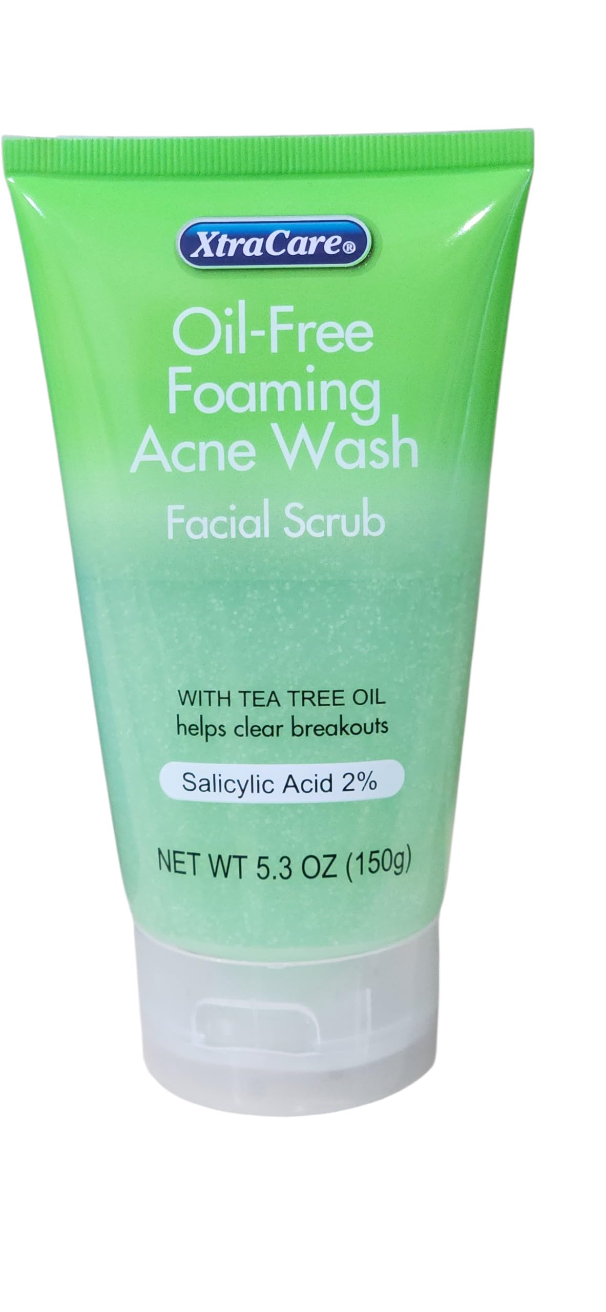 XtraCare OIL FREE FOAMING ACNE WASH Facial Scrub 5.3 oz. with Tea Tree Oil (Pack of 2)