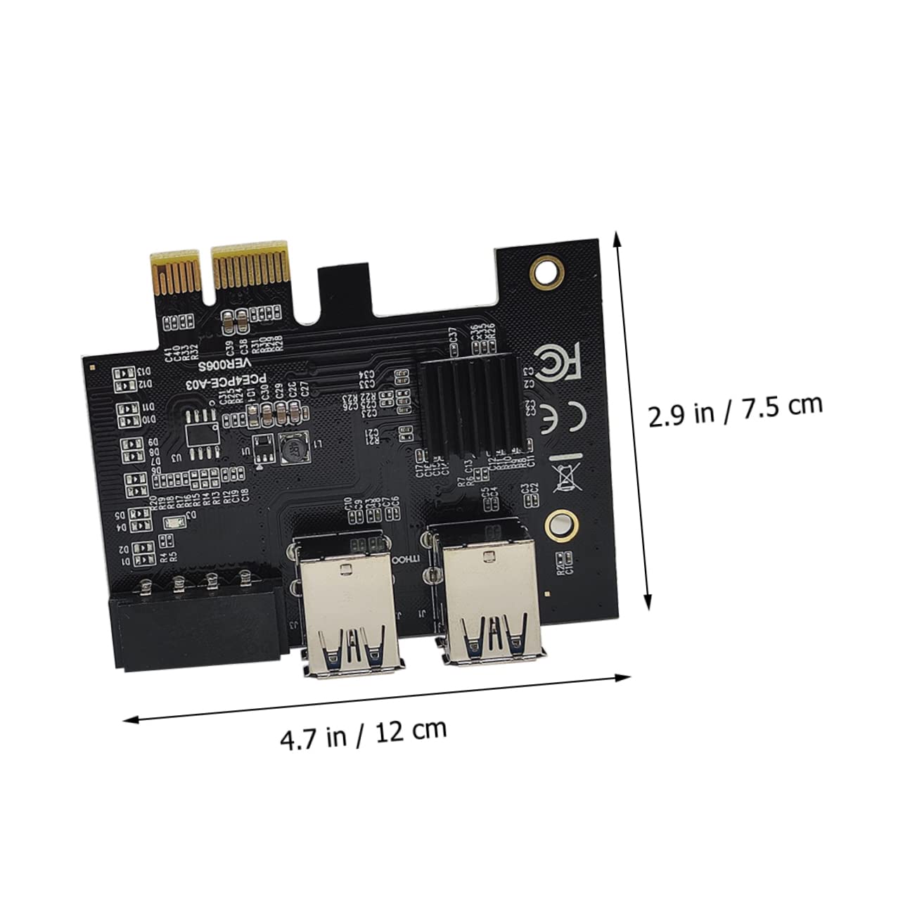 Angoily Pci Expansion Card for USB Dual to Adapter for Mining Computers Pcie to USB Adapter Easy Installation for Enhanced Connectivity