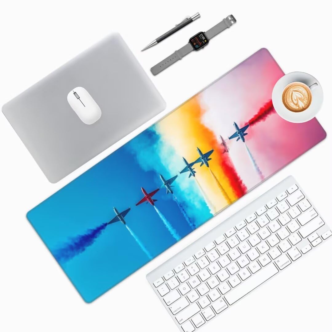 Tappetino Mouse Colorato Tappetino Mouse 1200x600 mm, Tappetino Mouse XXL Tappetino Gaming Aereo Tappetino Scrivania Grande Mousepad, Impermeabile, Base Antiscivolo Mouse Pad per Gaming Ufficio-925HDM