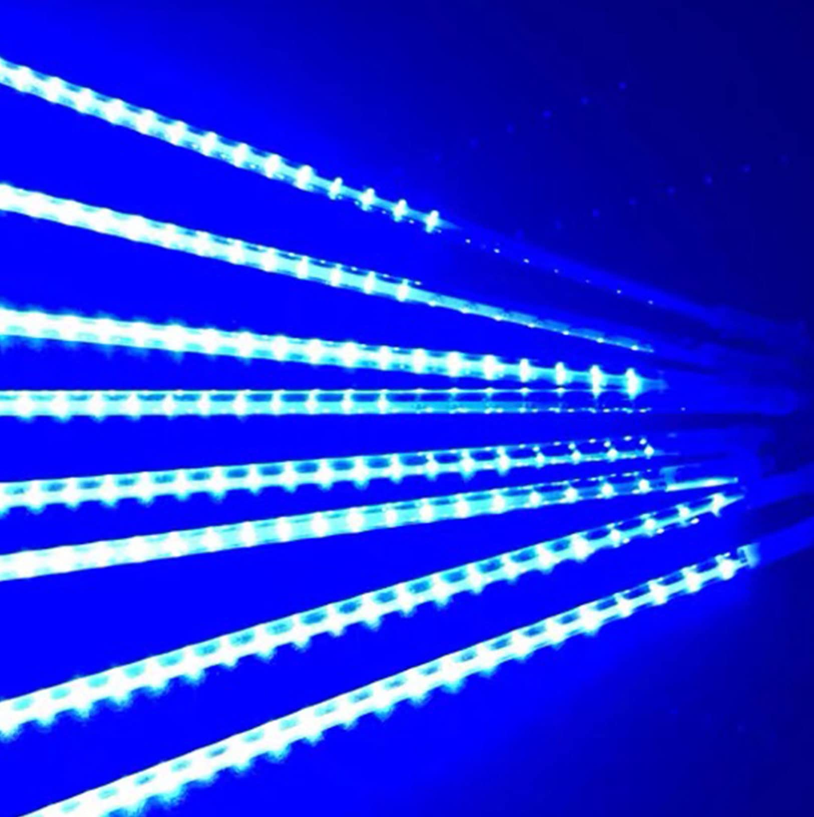 SpeeSy Lights String Indoor Meteor Shower Rain Light 30cm-8tube Decorative Waterproof Cascading Icicle String Light Icicle Raindrop for Home Decor Wedding Garden, Blue
