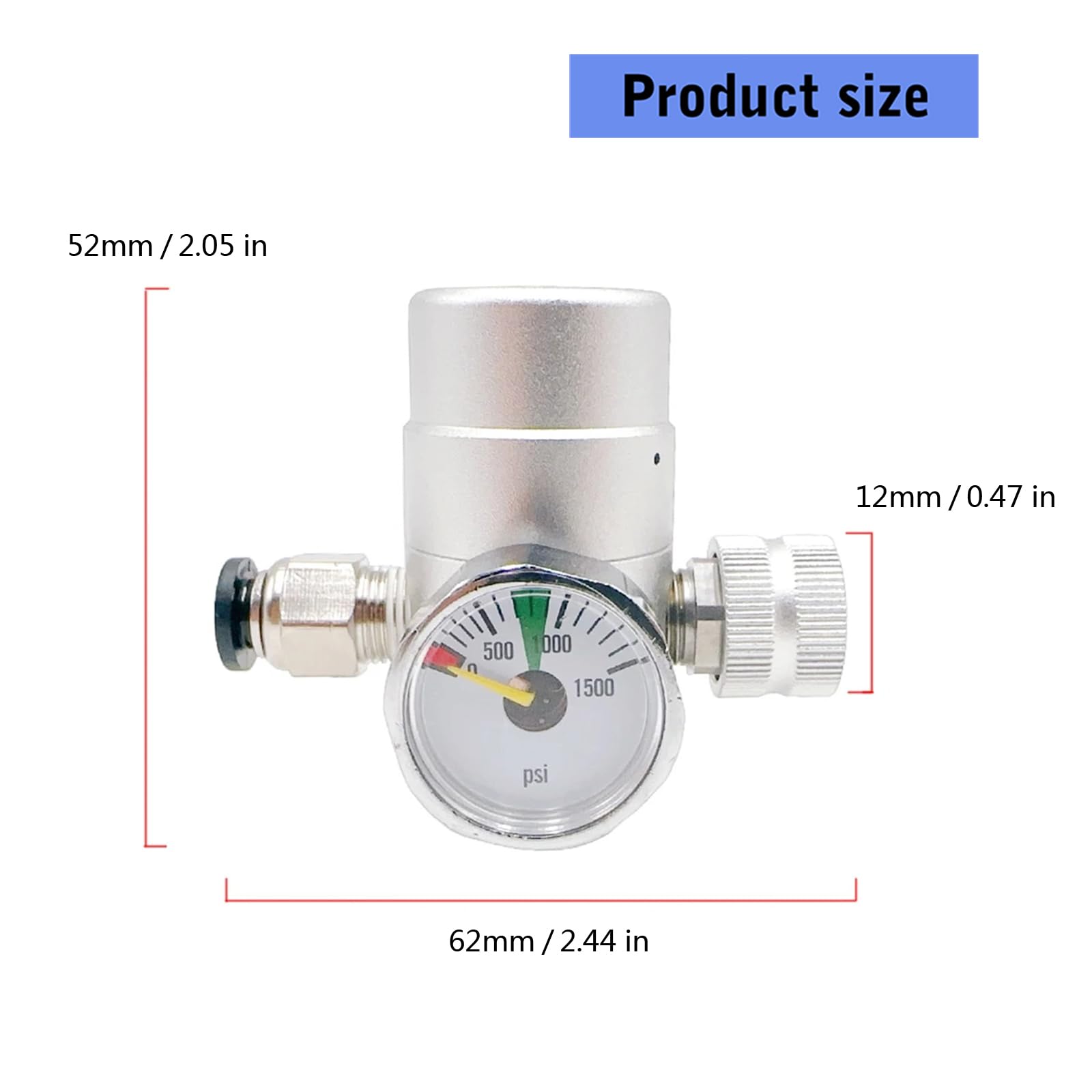 XQZWYFCBJB Pressure Stabilizer for Whipped Cream Maker with 1500psi Pressure Gauge Whipping Device Stainless Steel Whipped Dispenser