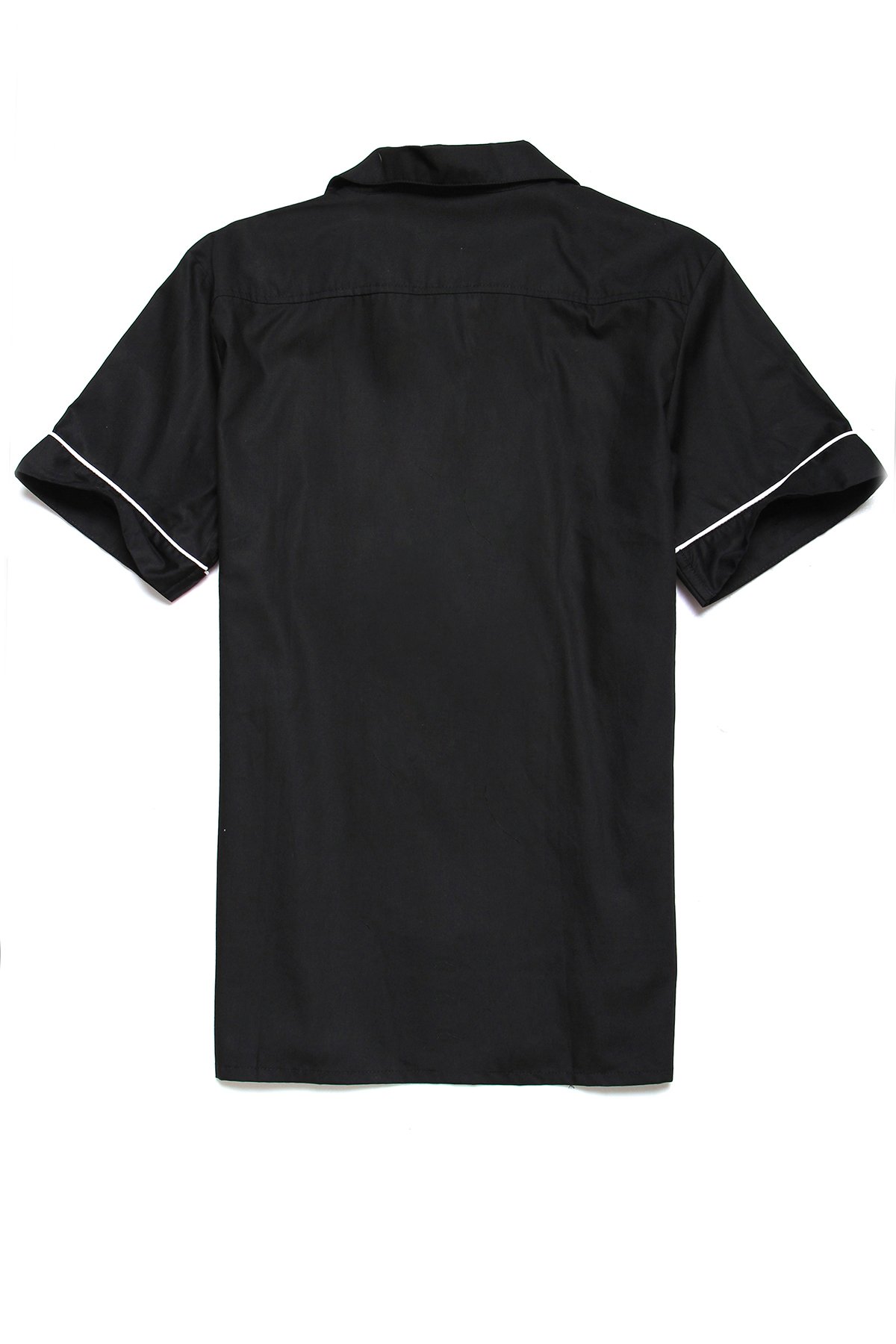 Anchor MSJ Herren 50er Jahre Retro Camp Rockabilly Stil Baumwolle Herrenhemden Kurzarm Fifties Bowling Casual Black Shirts