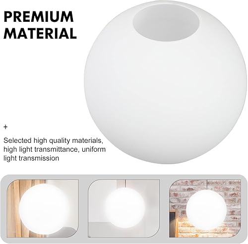 Miniatura 9 de Kichvoe Cubierta de lámpara colgante de 4.7 pulgadas, pantalla de vidrio blanco de repuesto para lámparas de vidrio esmerilado con lámpara de globo