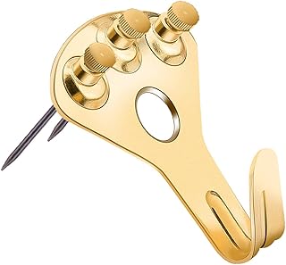 10 Pcs 100 lbs Picture Hangers Picture Hooks Heavy Duty Picture Hooks with 30 pcs Nails Picture Hanging Kit Mirror Hanging Hardware for Hanging Picture Photo Frame Mirror Clock House Decoration (Gold)