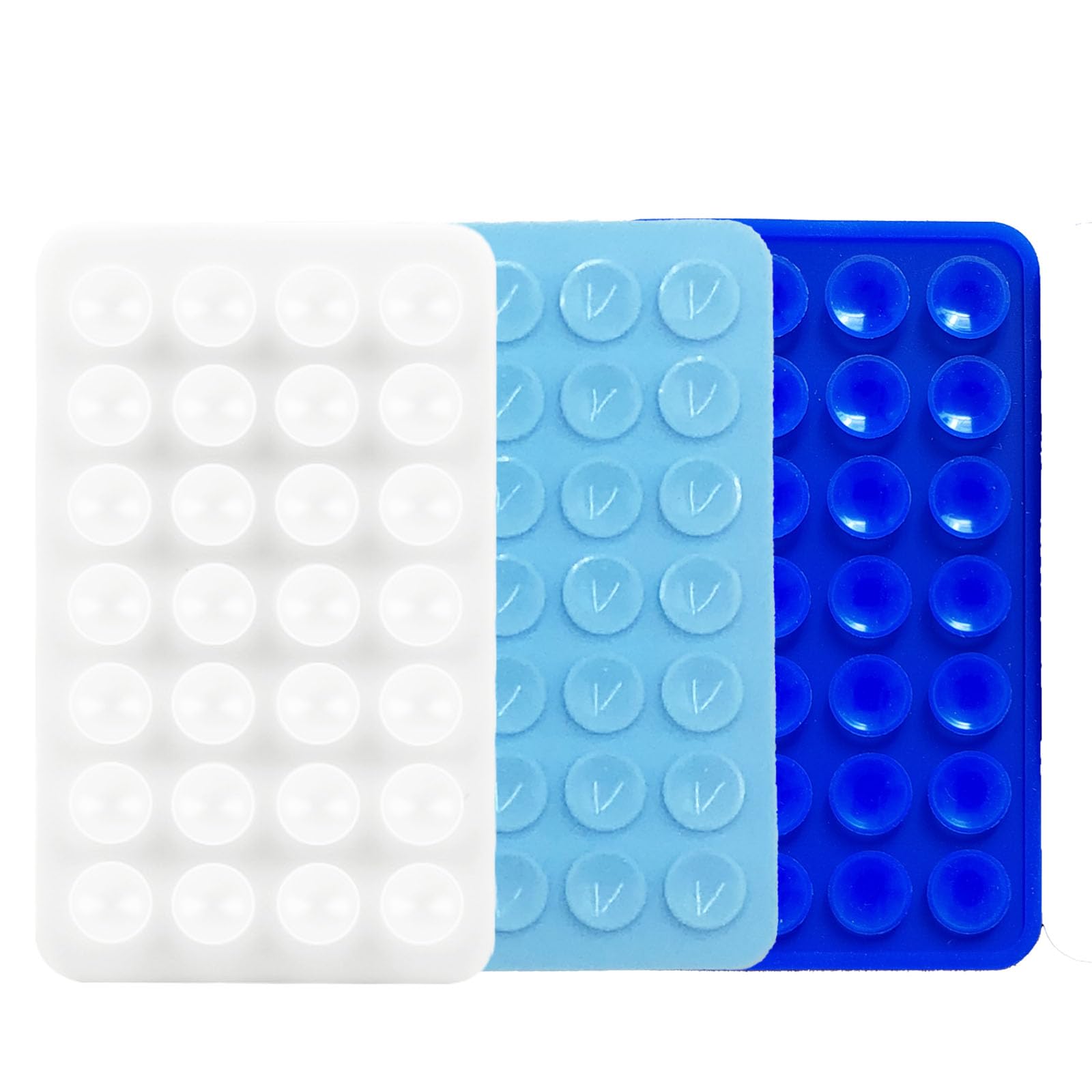 Rookii 3 PCS Double Sided Phone Suction Pad,Sticky Phone Case for Wall ands-Free Fidget Toy Mirror Shower,Suction Cup Holder for Car Mobile Power Supplies (Blue White)-image-31