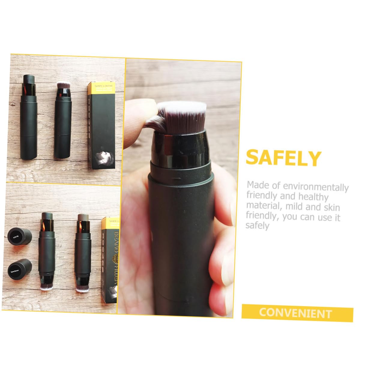 Healeved 4piezas Rellenador De Barba Para Hombres De Densidad De Barba Herramienta De Moldeo o Gruesas Para Uso Profesional y Casa