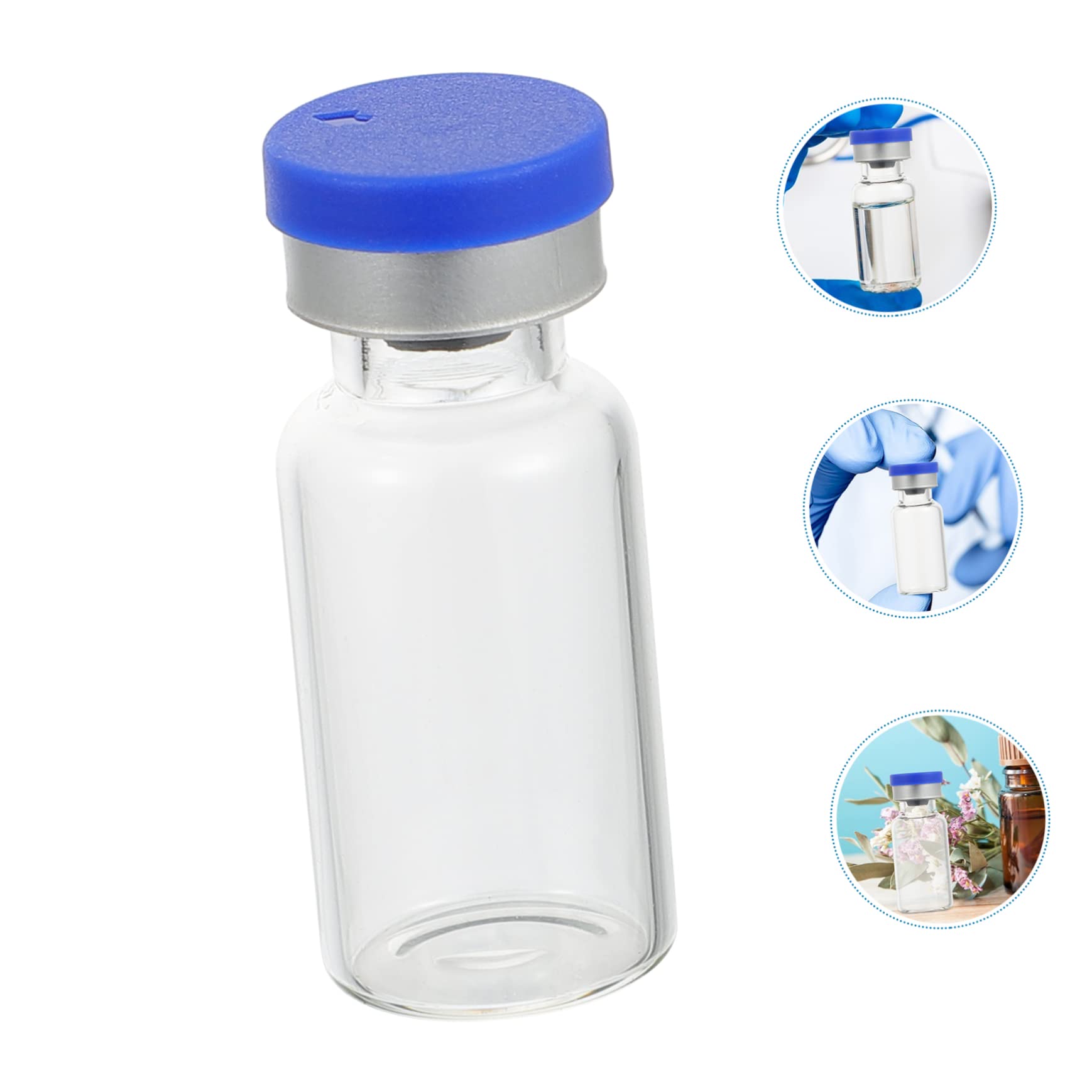 Cabilock 100piezas Transparentes de Vidrio para Aceites Esenciales Frascos de Vidrio con Tapa para Laboratorio Botellas de Vacías Rellenables para Uso Ciencias