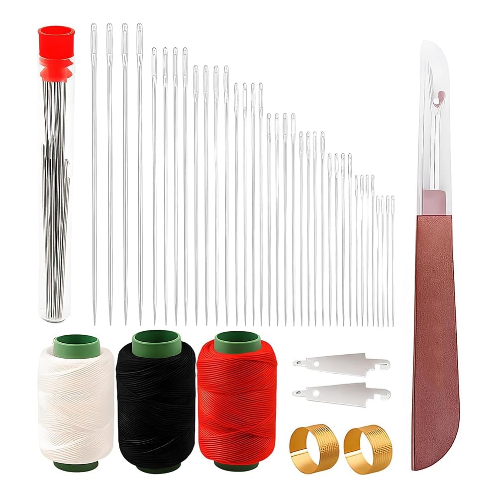 CTRLZS Steel Quilting& Sewing Needles Kit 2025 New, 68PCS Big Eye Long& Thin Handmade Needles Set