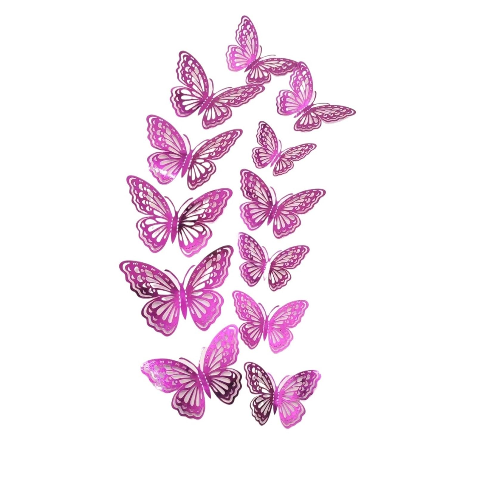 12pcs 3D Hollow Butterfly Wall Decal Mirror Wallstickers For Kids Room Home Decoration Fridge Sticker Wedding Party(Color5)